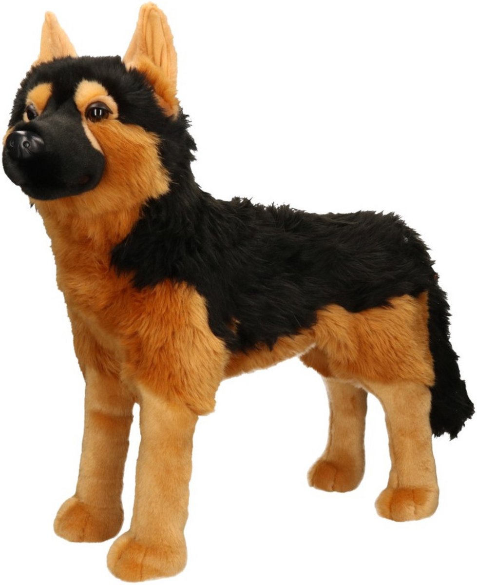 Grote pluche bruin/zwarte Duitse Herder hond knuffel 53 cm - Honden  huisdieren... | bol.com