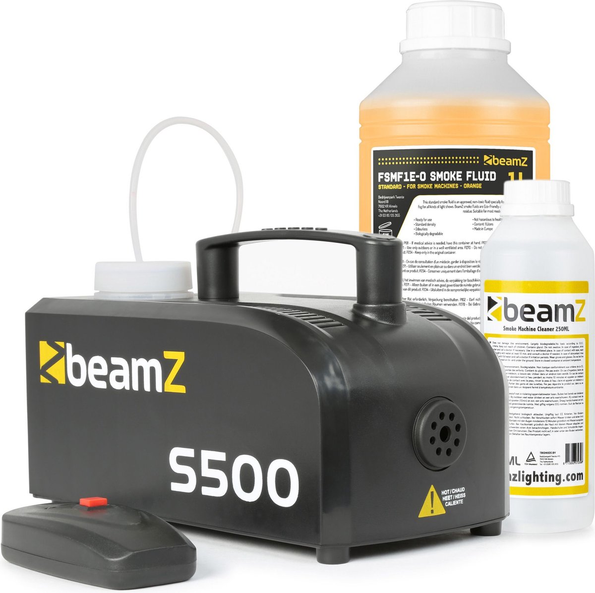 Rookmachine - BeamZ S500 rookmachine 500W met reinigings- & rookvloeistof - BeamZ