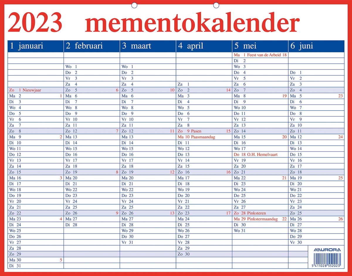 Aurora Memento 20 Nederlandstalig, 2025 50 stuks