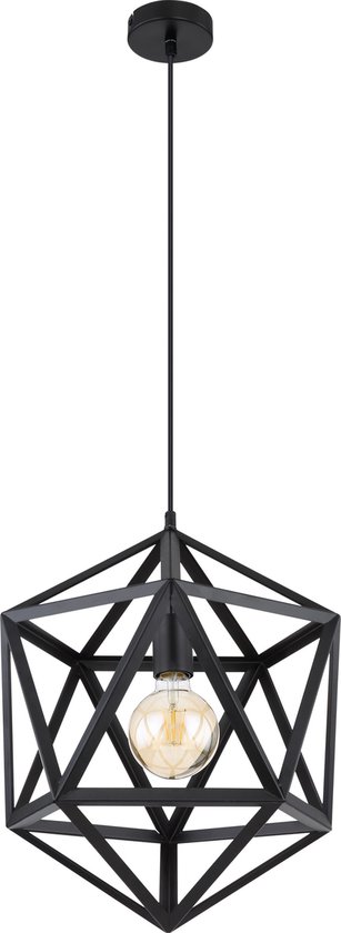 iDEGU 3 lampen vintage hanglamp, E27 industriële kroonluchter metalen lampenkap stijl geometrische kooi plafondlamp plafondlamp voor woonkamer eetkamer, 20 cm, roségoud
