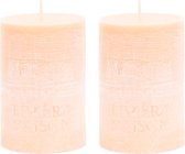 Bol.com Riviera Maison Stompkaarsen - Pillar Candle ECO Peach Kaarsen Set 2 stuk - Oranje 7x10 cm aanbieding