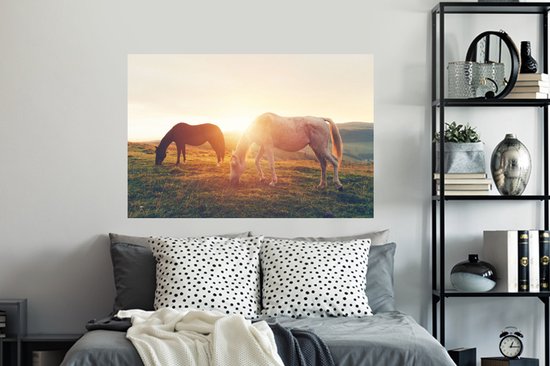 Stickers Stickers muraux - Paarden - Soleil - Animaux - 120x80 cm - Film adhésif