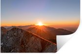 Muurstickers - Sticker Folie - Berg - Landschap - Zon - 30x20 cm - Plakfolie - Muurstickers Kinderkamer - Zelfklevend Behang - Zelfklevend behangpapier - Stickerfolie
