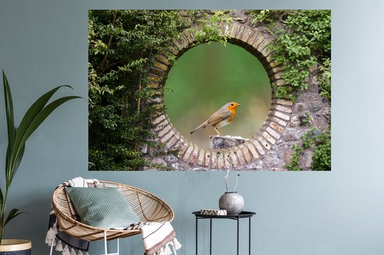 Stickers muraux - Film autocollant - Vogel - Transparent - Rouge-gorge - 120x80 cm - Film adhésif - Stickers muraux Chambre d'enfant - Papier peint autocollant