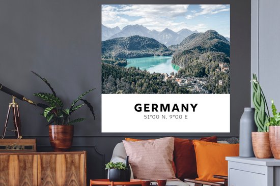 Stickers muraux - Film autocollant - Allemagne - Lac - Montagnes - 120x120 cm - Film adhésif - Stickers muraux Chambre d'enfant - Papier peint autocollant XXL - Papier peint autocollant - Film autocollant