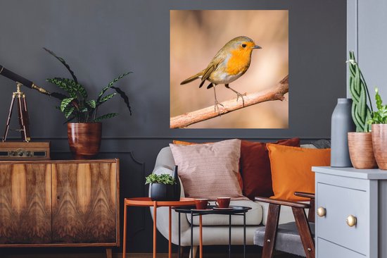 Stickers muraux - Vogel - Branche - Rouge-gorge - 80x80 cm - Film adhésif