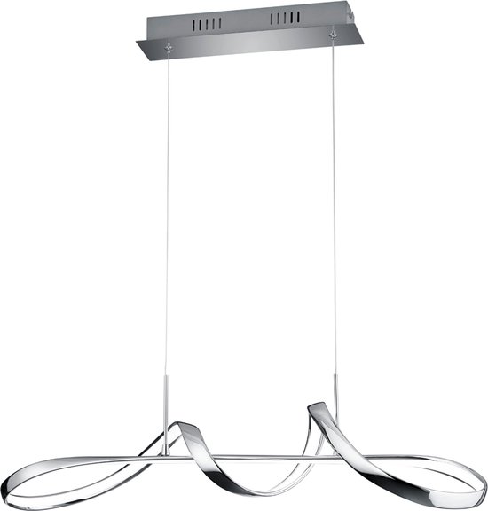 LED Hanglamp - Hangverlichting - Torna Peruino - 37W - Natuurlijk Wit 4000K - Dimbaar - Rond - Glans Chroom - Aluminium