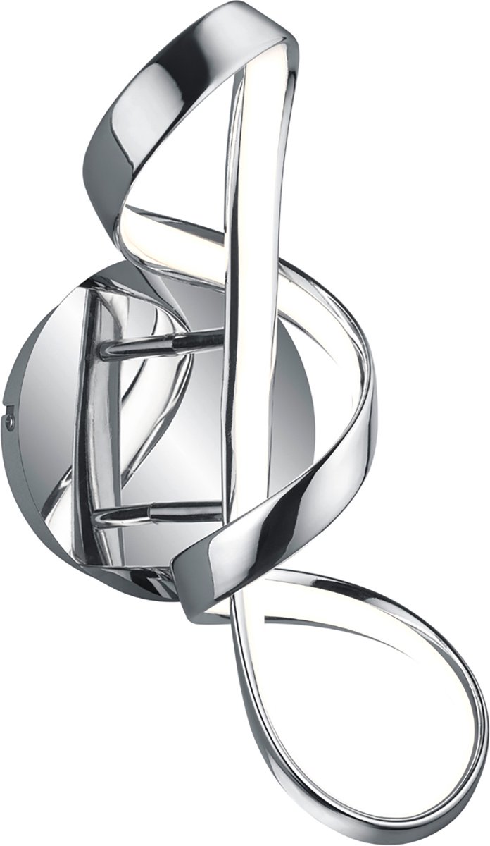 LED Wandlamp - Wandverlichting - Torna Peruino - 18W - Natuurlijk Wit 4000K - Dimbaar - Rond - Glans Chroom - Aluminium