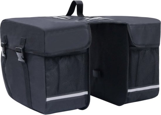 vidaXL - Fietstas - voor - bagagedrager - dubbel - waterdicht - 35 - L - zwart