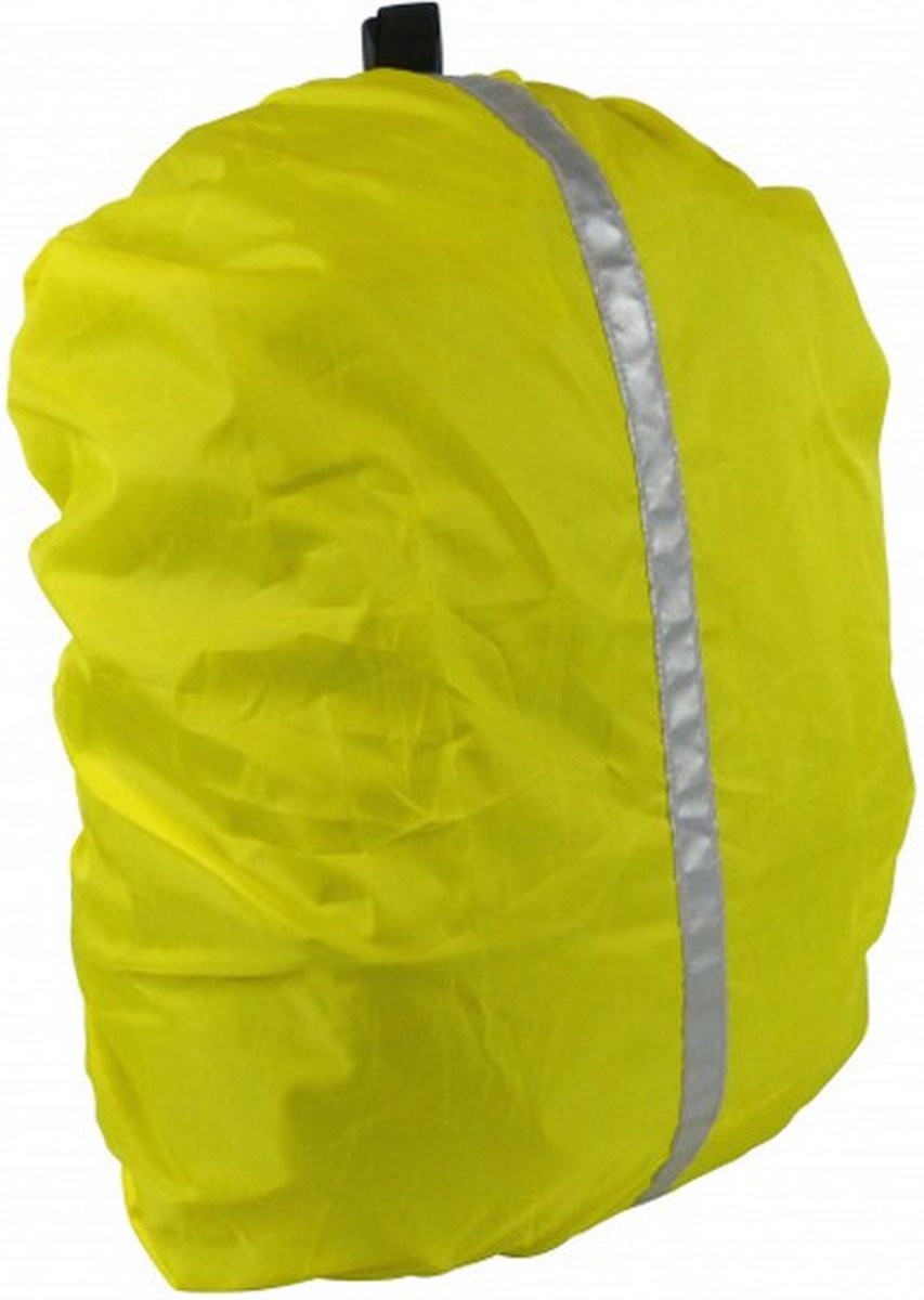 regenhoes rugzak 20 liter polyester reflecterend geel