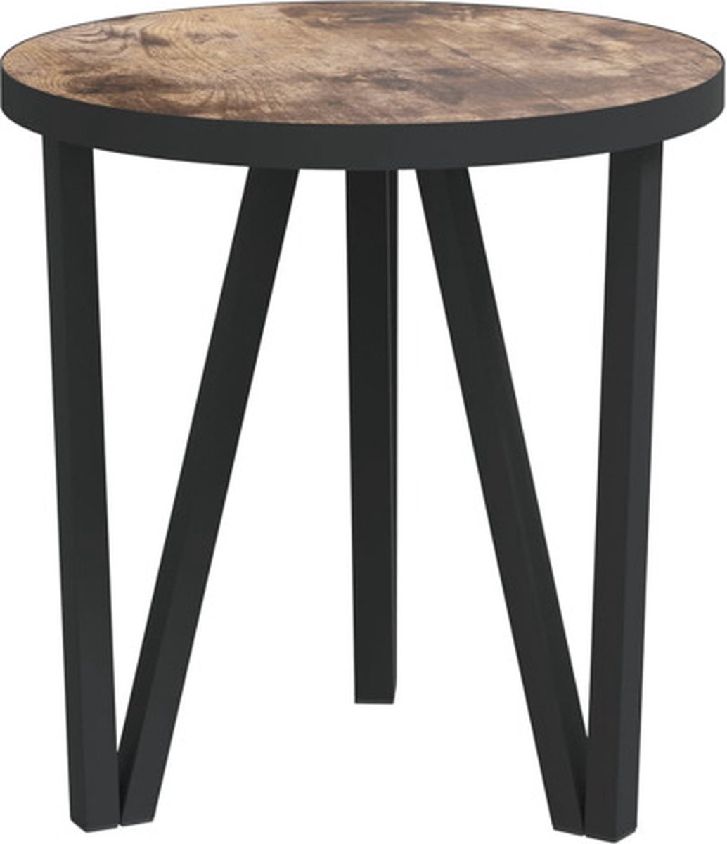 vidaXL Salontafel - Ø35 - cm - MDF - zwart - en - geel zwart en geel