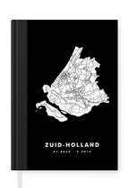 Notitieboek - Schrijfboek - Zuid-Holland - Wegenkaart Nederland - Zwart - Wit - Notitieboekje klein - A5 formaat - Schrijfblok