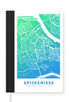 Notitieboek - Schrijfboek - Stadskaart - Spijkenisse - Nederland - Blauw - Notitieboekje klein - A5 formaat - Schrijfblok - Plattegrond