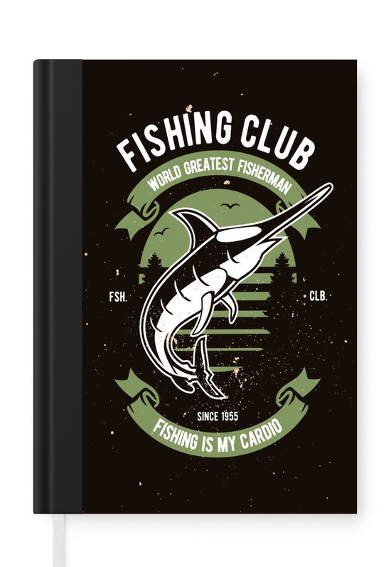 Carnet - Cahier d'écriture - Poisson - Rétro - Illustration - Carnet - Format A5 - Bloc-notes - Cadeaux Sinterklaas - Distribution de cadeaux pour enfants - Cadeaux chaussures - Petits cadeaux