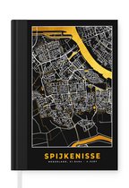 Notitieboek - Schrijfboek - Kaart - Spijkenisse - Goud - Zwart - Notitieboekje - A5 formaat - Schrijfblok