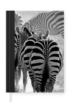 Notitieboek - Schrijfboek - Lopende zebra's - Notitieboekje klein - A5 formaat - Schrijfblok