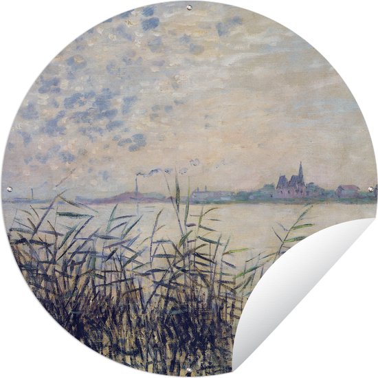 Tuincirkel De Seine dichtbij Argenteuil - Claude Monet - 120x120 cm - Ronde Tuinposter - Buiten XXL / Groot formaat!