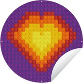 Cercle de jardin Lego sous-plancher avec un coeur - 120x120 cm - Affiche jardin - XXL