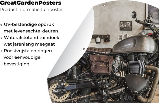 Garden Circle Motor - Vintage - Métal - 60x60 cm - Affiche de Jardin Ronde - Extérieur