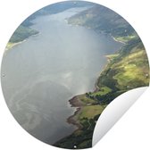 Tuincirkel Schotland - Rivier - Berg - 90x90 cm - Ronde Tuinposter - Buiten