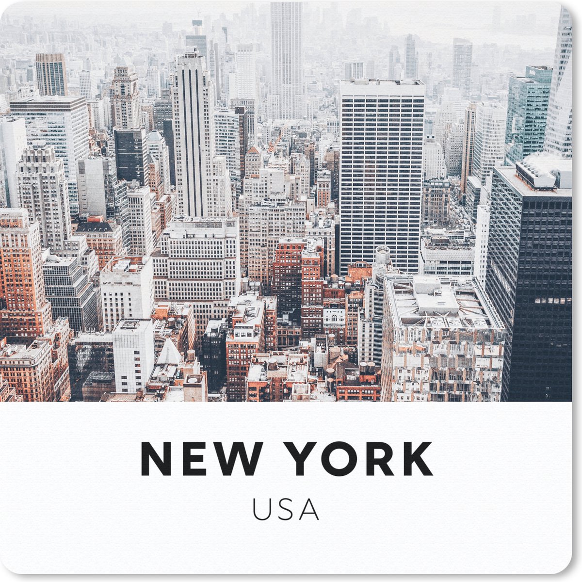 Muismat 30x30 cm - Mousepad New York - Amerika - Lucht - Muismatten