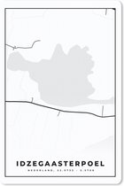 Muismat - Mousepad - Kaart - Idzegaasterpoel - Friesland - Stadskaart - Plattegrond - 40x60 cm - Muismatten