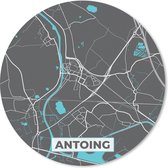 Muismat - Mousepad - Rond - Stadskaart – Grijs - Kaart – Antoing – België – Plattegrond - 50x50 cm - Ronde muismat
