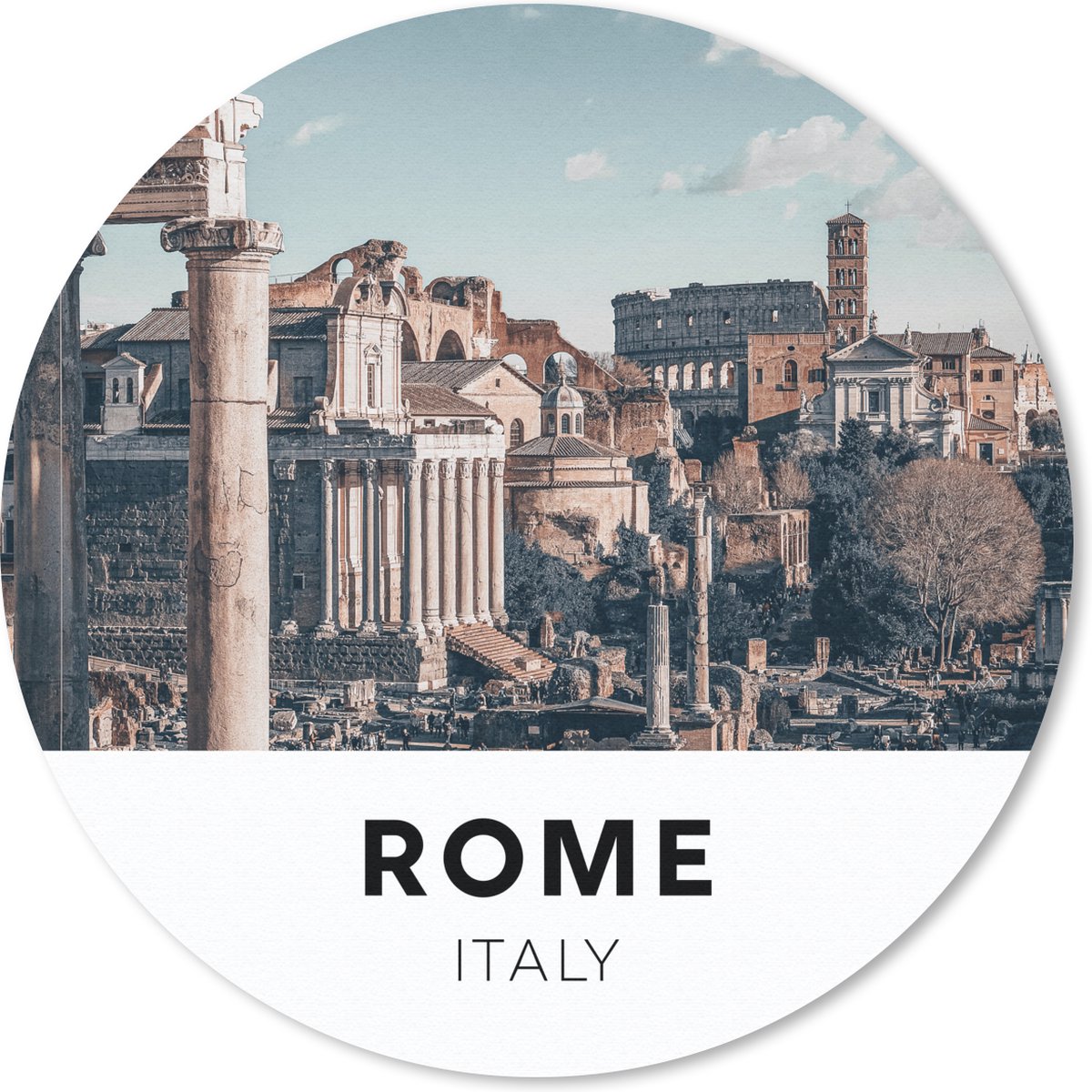 Muismat rond 40x40 cm - Mousepad Rome - Italië - Architectuur - Ronde muismatten