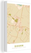 Canvas Schilderij Doorn - Plattegrond - Kaart - Stadskaart - 20x30 cm - Wanddecoratie