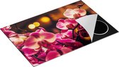 Chefcare Inductie Beschermer Roze Orchidee Bloemen - 80x50 cm - Afdekplaat Inductie - Kookplaat Beschermer - Inductie Mat