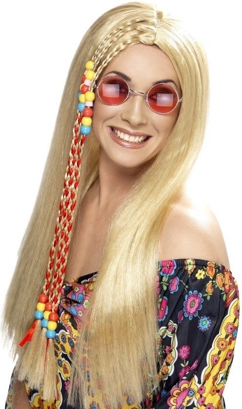 Mesdames Flower Power Hippie Sixties déguisement ensemble perruque blonde  et lunettes... | bol.com