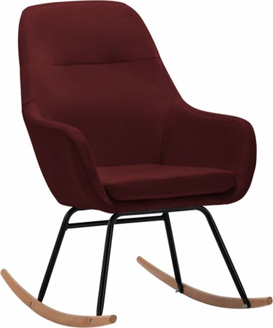 vidaXL Chaise à bascule Tissu Rouge vin