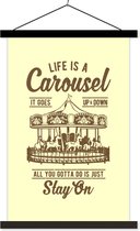 Affiche scolaire - Fête foraine - Jaune - Vintage - 60x90 cm - Lattes noires