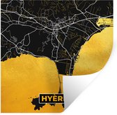 Muurstickers - Sticker Folie - Stadskaart – Frankrijk – Kaart – Hyères – Plattegrond - 50x50 cm - Plakfolie - Muurstickers Kinderkamer - Zelfklevend Behang - Zelfklevend behangpapier - Stickerfolie