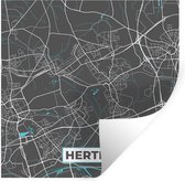 Muurstickers - Sticker Folie - Kaart – Plattegrond – Stadskaart – Herten – Duitsland – Blauw - 80x80 cm - Plakfolie - Muurstickers Kinderkamer - Zelfklevend Behang - Zelfklevend behangpapier - Stickerfolie