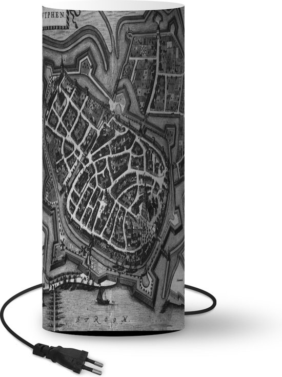 Lamp Nachtlampje Tafellamp slaapkamer Kaart Zutphen Antiek