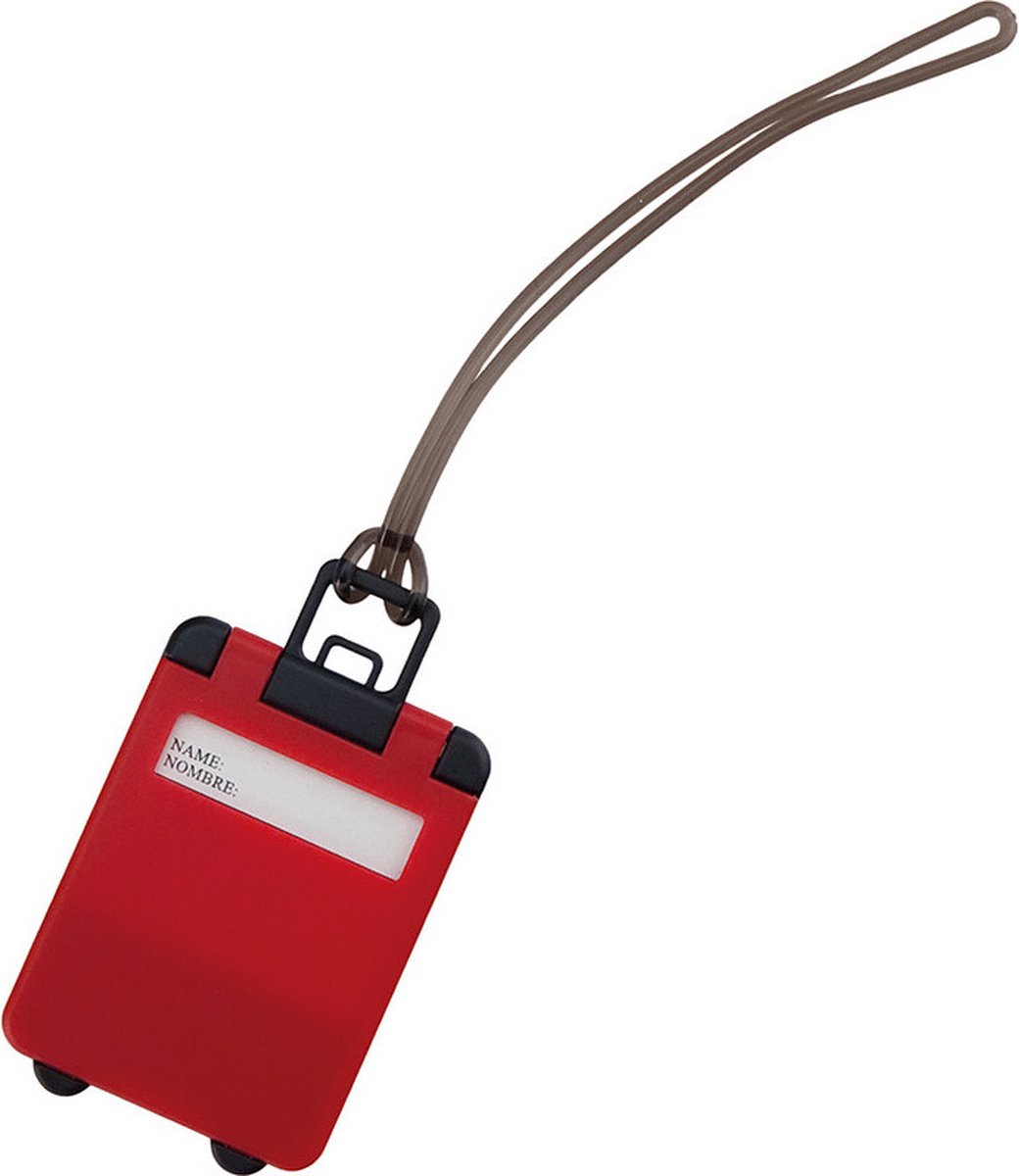Bol.com Kofferlabel - 9,5 cm - Reiskoffer reisaccessoires - rood - beschrijfbaar aanbieding