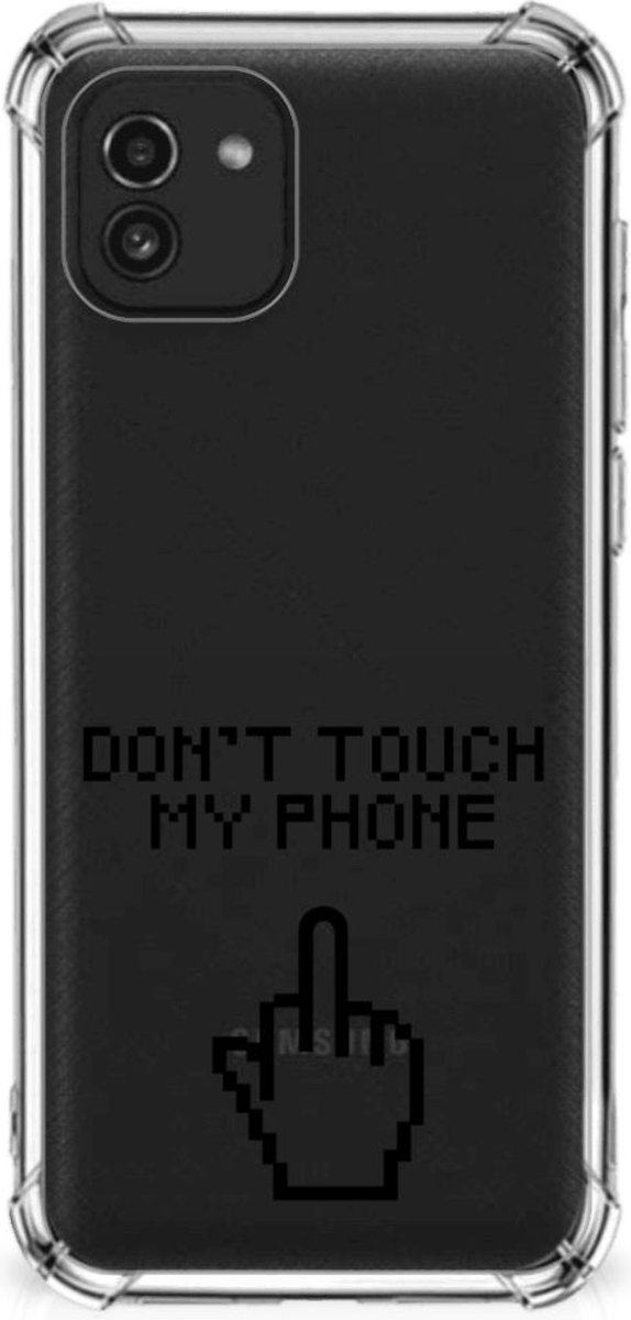 Samsung Galaxy A03 Anti Shock Case Finger Don't Touch My Phone