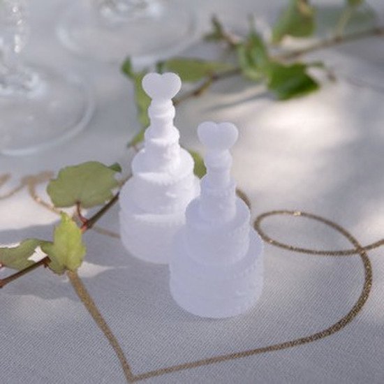 20x Gâteau souffleur de bulles de mariage avec coeur 3 x 7,5 cm - Bulles soufflantes - Mariage / mariage - Fournitures de fête des invités de mariage