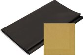 Papieren tafelkleed/tafellaken zwart inclusief gouden servetten - Kerstdiner tafel