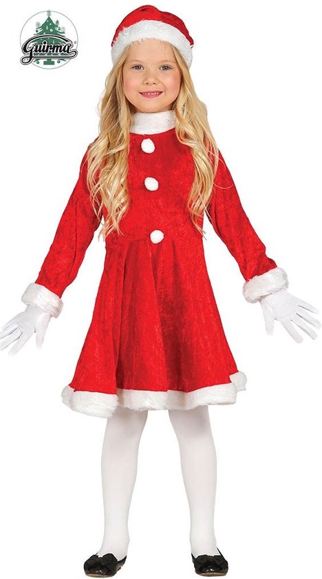 Vermelden Denemarken industrie Budget Kerstjurkje - verkleed kostuum - met muts - voor meisjes 110/116 |  bol.com