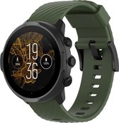 Siliconen Smartwatch bandje - Geschikt voor Suunto 7 siliconen bandje - legergroen - Strap-it Horlogeband / Polsband / Armband