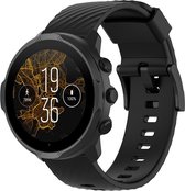 Siliconen Smartwatch bandje - Geschikt voor Suunto 7 siliconen bandje - zwart - Strap-it Horlogeband / Polsband / Armband