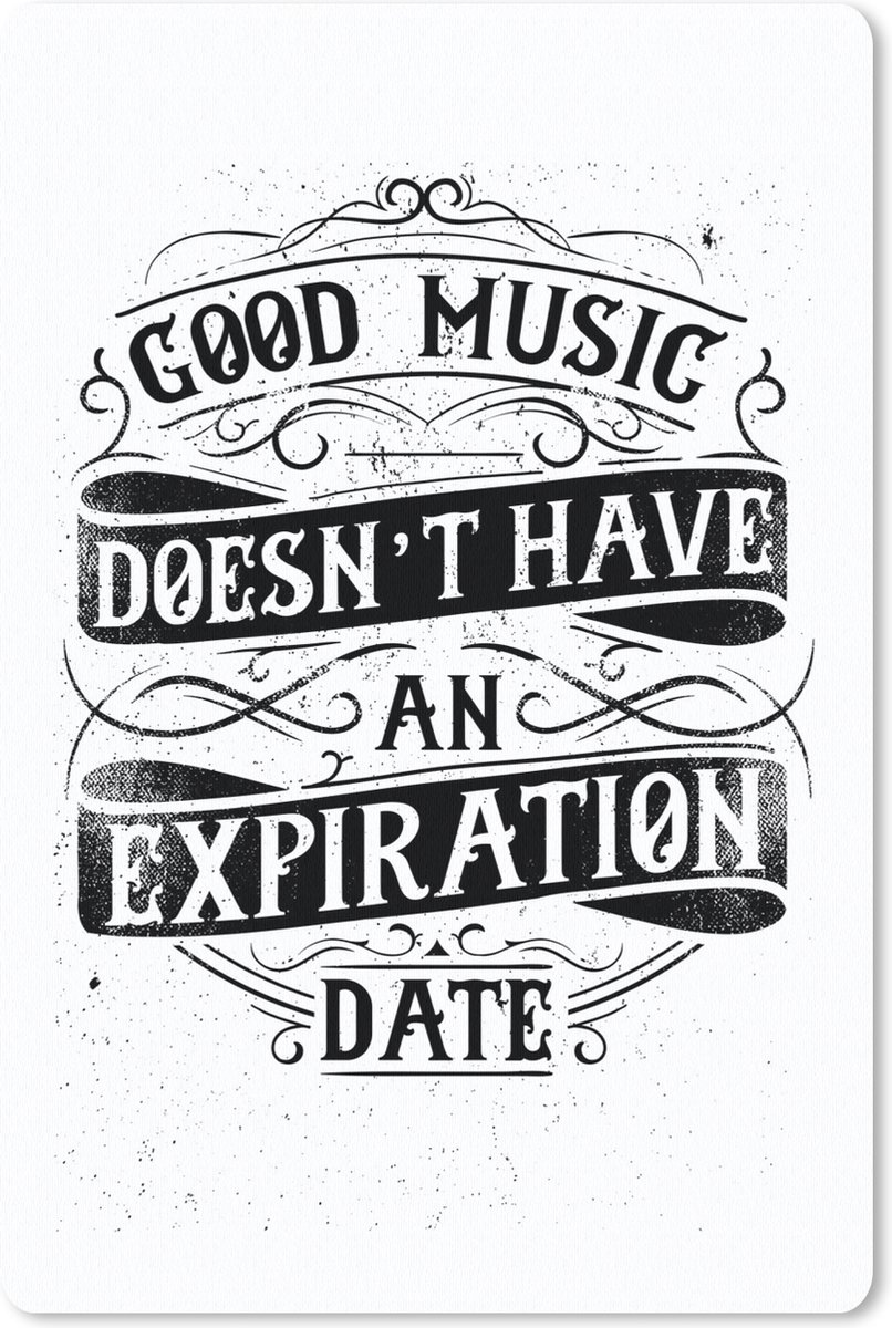 Muismat 18x27 cm - Mousepad Muziek - Retro - Letters - Quote - Muismatten