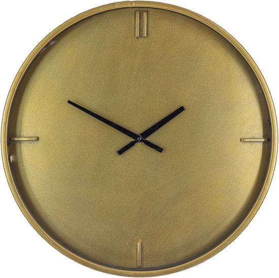 Horloge murale en métal doré