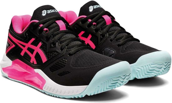 Women's Black And Pink Asics Gel-challenger 13 Padel 1042a205 001 Shoes