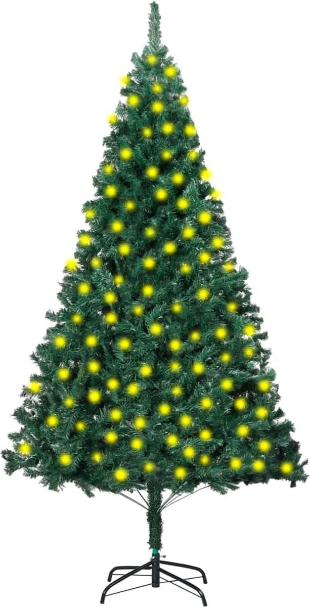 Prolenta Premium - Kunstkerstboom met LED's en dikke takken 210 cm groen