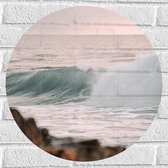 WallClassics - Muursticker Cirkel - Golvende Zee - 50x50 cm Foto op Muursticker