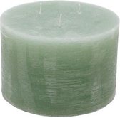 Stompkaars - licht groen - 15x10 cm - parafine - 3 lonten - set van 2