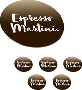 Onderzetters - Quote - Cocktail - Espresso - Rond - Kurken onderzetters - Coasters - 6 stuks - 10x10 cm